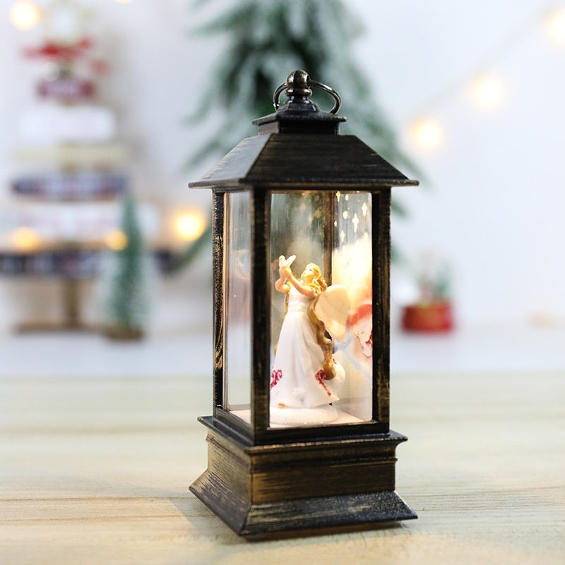 Petite lampe à l'huile à LED avec simulation de flammes de Noël
