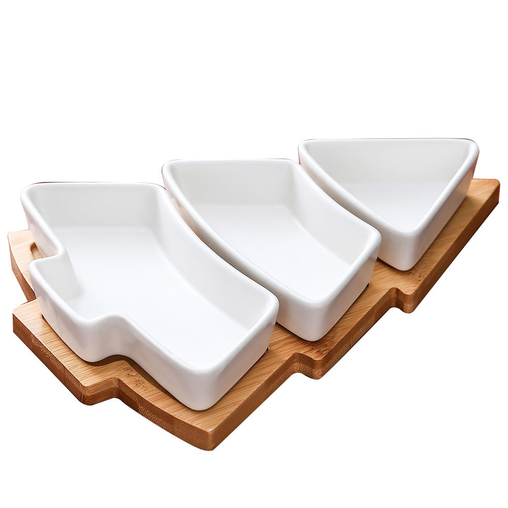 Assiette créative en céramique d'arbre de Noël